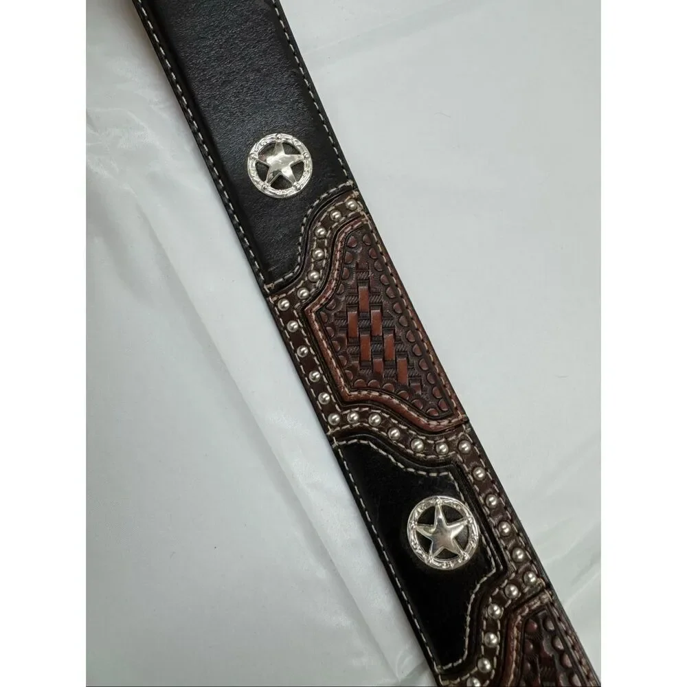 Justin Boots Brown Belt with Buckle Size 32